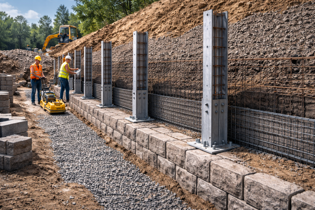 How to Build Strong Retaining Walls Using Steel Supports