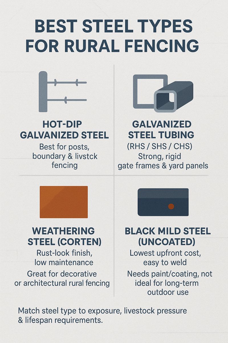 Infographic - Best Steel Types for Rural Fencing