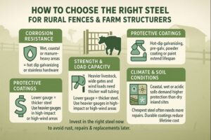 Steel Selection for Rural Fences Infographic
