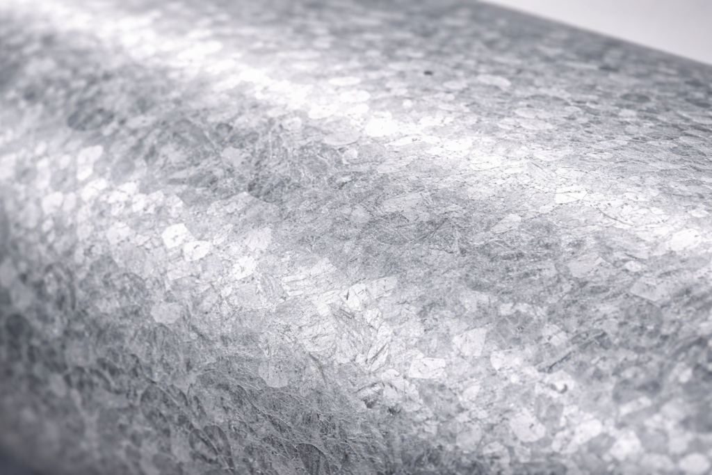 Zinc coating texture close-up