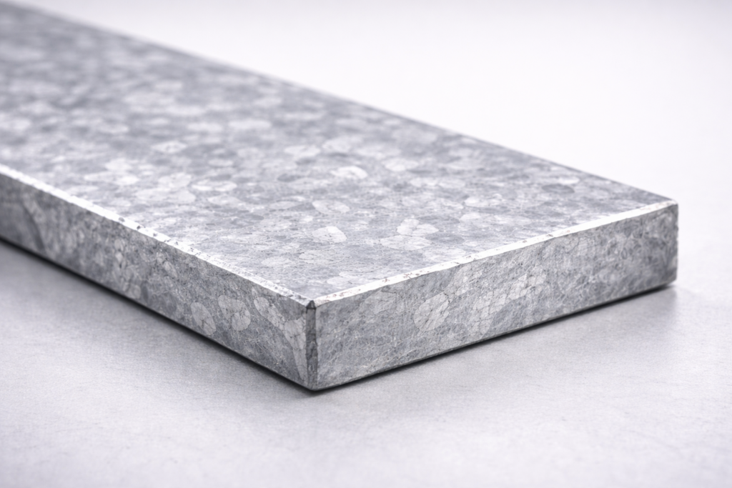 Detailed zinc coating texture close-up