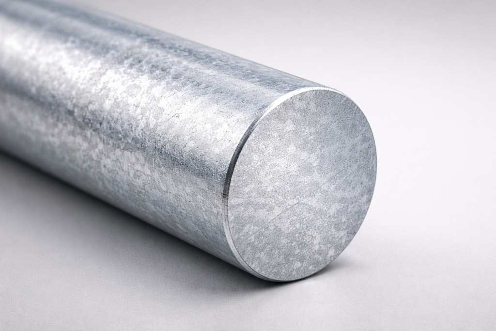 Galvanized steel bar with spangled coating