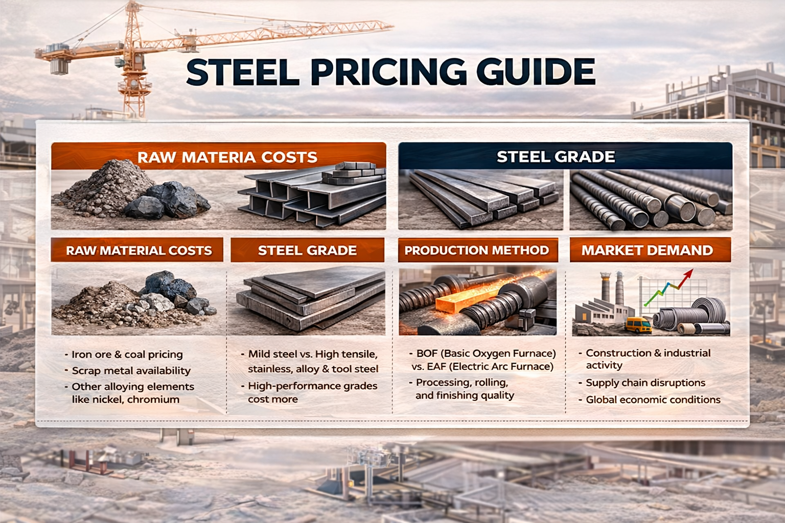 Steel pricing guide infographic
