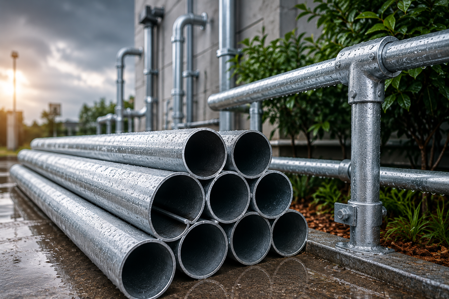 Galvanized Pipes After Rain Header Image