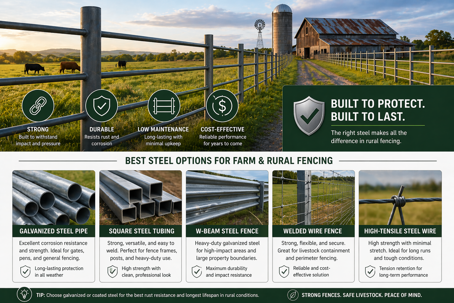 Steel fencing solutions for farm security