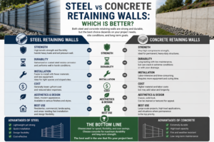 Steel vs concrete retaining walls comparison