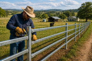 Working the fence on a ranch