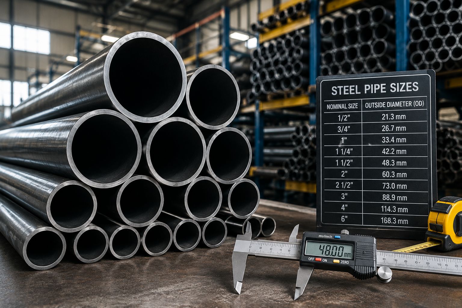 Steel Pipe Workshop with Precision Measurements Header Image